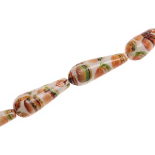 Schmuck Perlen Papier beschichtet burgers teardrop / 35mm.