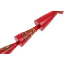 Papercoated Beads red  teardrop / 42mm.