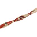 Papercoated Beads strawberry  double cone / 50x15mm.