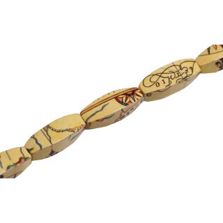 Schmuck Perlen Papier beschichtet yellow print twist / 30x10mm.