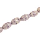 Papercoated Beads purple notes w white background oval /...