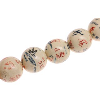 Schmuck Perlen Papier beschichtet Symbols round beads / 25mm.