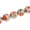 Schmuck Perlen Papier beschichtet Flags round beads / 25mm.