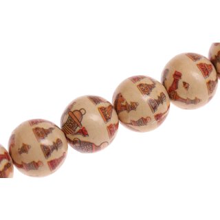 Papercoated Beads  Chessboard round beads / 25mm.