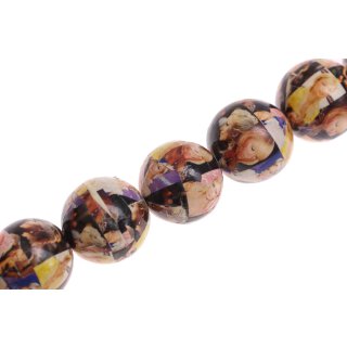 Papercoated Beads  Faces round beads / 25mm.