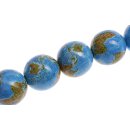 Schmuck Perlen Papier beschichtet  Blue globe round beads...