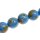 Schmuck Perlen Papier beschichtet  Blue globe round beads / 30mm.