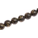 Papercoated Beads Gold & Black Roses round beads / 20mm.
