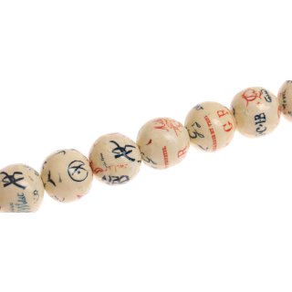 Schmuck Perlen Papier beschichtet Symbols round beads / 20mm.