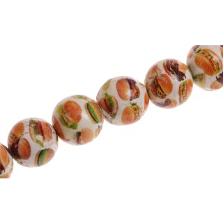 Papercoated Beads Burgers round beads / 20mm.