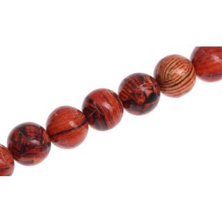 Schmuck Perlen Papier beschichtet Abstract red round beads / 15mm.