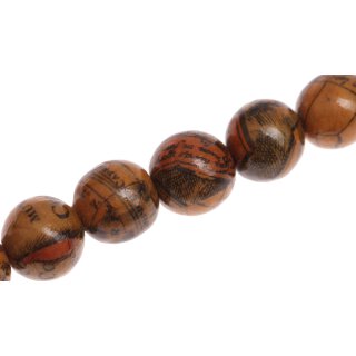 Schmuck Perlen Papier beschichtet Maps round beads / 15mm.