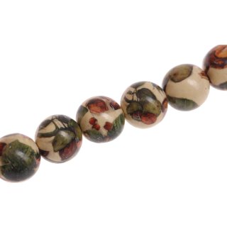 Schmuck Perlen Papier beschichtet Nuts round beads / 15mm.