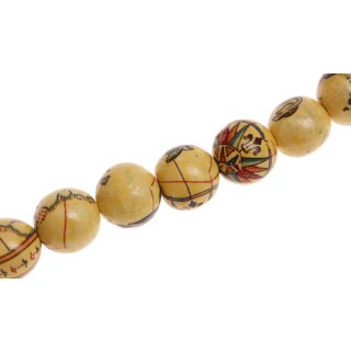 Papercoated Beads yellow round beads / 15mm.