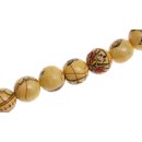 Schmuck Perlen Papier beschichtet yellow round beads / 15mm.
