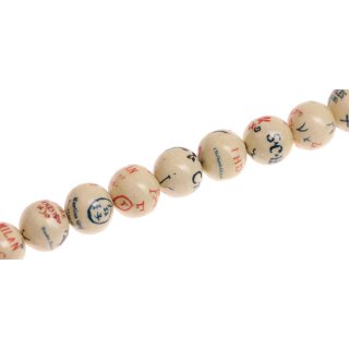 Schmuck Perlen Papier beschichtet Symbols round beads / 15mm.