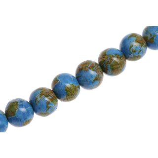 Papercoated Beads  Blue globe round beads / 10mm.