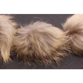 Waschbär Puschel Brown natural Round / ca.110mm / 5pcs.