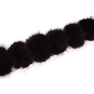 Nerz Puschel  Black Round / ca.60mm / 10pcs.