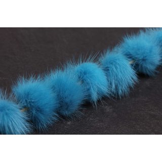 Nerz Puschel Ocean Blue Round / ca.40mm / 10pcs.