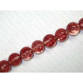 Resin-Ball w. texture inlay, red,ca.20mm