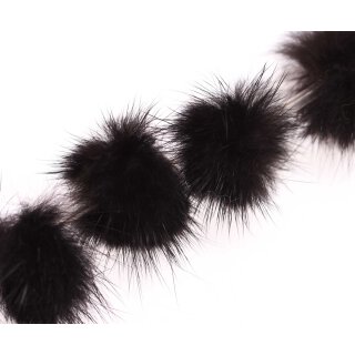 Mink Balls Black Round / ca.30mm / 10pcs.