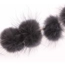 Nerz Puschel Dark Grey Round / ca.30mm / 10pcs.