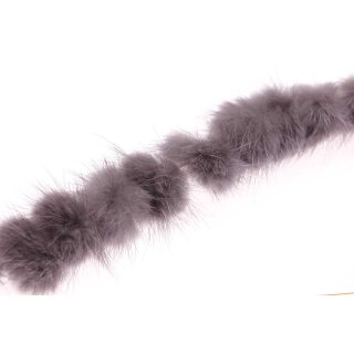 Nerz Puschel Grey Round / ca.30mm / 10pcs.