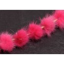 Nerz Puschel Dark Pink Round / ca.30mm / 10pcs.