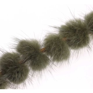 Mink Balls Dark Green Round / ca.30mm / 10pcs.