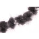 Nerz Puschel Dark Grey Round / ca.30mm / 10pcs.