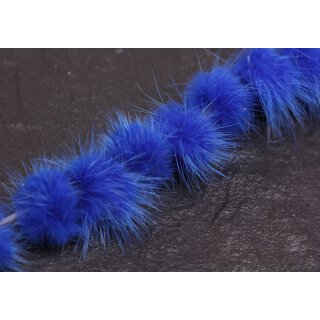 Nerz Puschel Dazzling Blue Round / ca.30mm / 10pcs.
