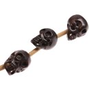 Bone Beads dark brown Skull / 40x25mm. / 6pcs.
