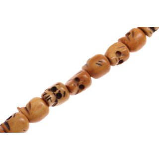 Knochen Perlen  brown Skull / 13x10mm.