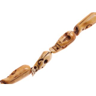 Knochen Perlen  Light brown Skull / 23x8mm.