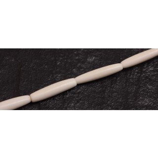 Knochen Perlen  white tube rounded / 26x6mm.