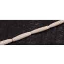 Bone Beads  white tube rounded / 26x6mm.