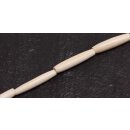 Bone Beads  white tube rounded / 37x7mm.