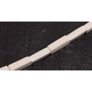 Knochen Perlen  white rectangle / 25x7mm.