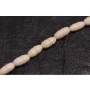Bone Beads  white carved oval / 15mm.