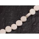 Bone Beads  white flat round / 12mm.