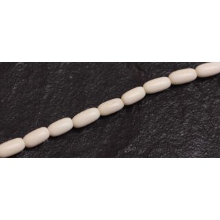 Bone Beads  white oval seed / 9x5mm.