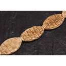 Bone Beads  Beige carved  Flat oval / 38x21x6mm. / 11pcs.