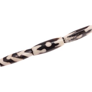 Bone Beads  Batik tube rounded / 28x9mm.