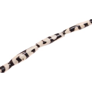 Knochen Perlen  Batik tube rounded / 31x8mm.