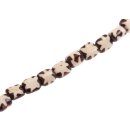 Bone Beads  Batik-brown square rounded / 10mm.