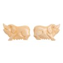 Knochen Perlen Beige hand carved  / 23x45mm. / 5pcs.