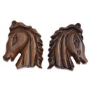 Bone Beads Burnt hand carved Horse / 37x30mm. / 9pcs.
