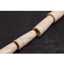 Knochen Perlen White hand carved tube rounded / 48x20mm.