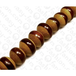 Wood Round Beads Whitewood and Bayong ca. 20mm / 20pcs.